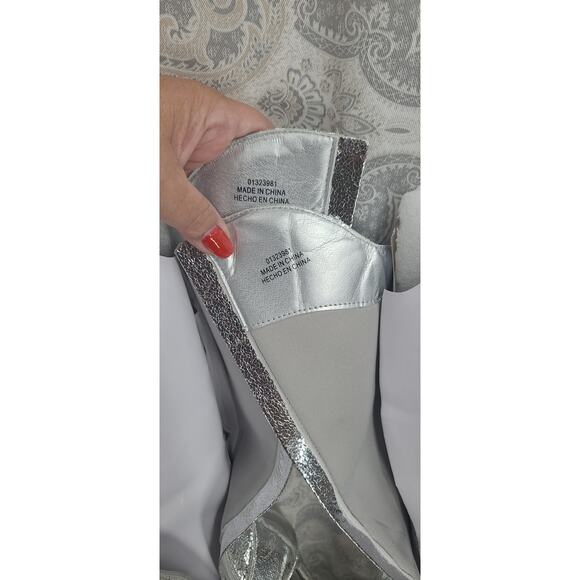 Forever 21 Metallic knee-high cowboy western stiletto boots Size 6 Festival NWT - Picture 10 of 14